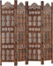 vidaXL - Kamerscherm - 4 - panelen - handgesneden - 160x165 - cm - mangohout - bruin