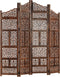 vidaXL - Kamerscherm - 4 - panelen - handgesneden - 160x165 - cm - mangohout - bruin