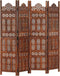 vidaXL - Kamerscherm - 4 - panelen - handgesneden - 160x165 - cm - mangohout - bruin