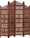 vidaXL - Kamerscherm - 4 - panelen - handgesneden - 160x165 - cm - mangohout - bruin