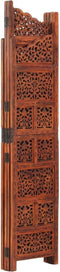 vidaXL - Kamerscherm - 4 - panelen - handgesneden - 160x165 - cm - mangohout - bruin