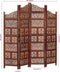 vidaXL - Kamerscherm - 4 - panelen - handgesneden - 160x165 - cm - mangohout - bruin