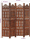 vidaXL - Kamerscherm - 4 - panelen - handgesneden - 160x165 - cm - mangohout - bruin