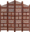 vidaXL - Kamerscherm - 4 - panelen - handgesneden - 160x165 - cm - mangohout - bruin