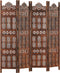 vidaXL - Kamerscherm - 4 - panelen - handgesneden - 160x165 - cm - mangohout - bruin