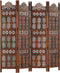 vidaXL - Kamerscherm - 4 - panelen - handgesneden - 160x165 - cm - mangohout - bruin