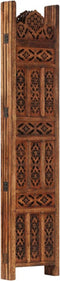 vidaXL - Kamerscherm - 4 - panelen - handgesneden - 160x165 - cm - mangohout - bruin