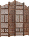 vidaXL - Kamerscherm - 4 - panelen - handgesneden - 160x165 - cm - mangohout - bruin