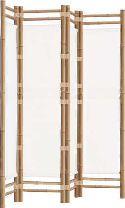 vidaXL - Kamerscherm - 4-panelen - inklapbaar - 160 - cm - bamboe - en - canvas