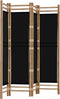 vidaXL - Kamerscherm - 4-panelen - inklapbaar - 160 - cm - bamboe - en - canvas