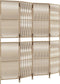 vidaXL - Kamerscherm - 4 - panelen - poly - rattan - beige