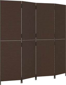 vidaXL - Kamerscherm - 4 - panelen - poly - rattan - bruin