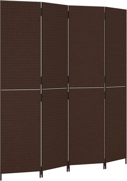 vidaXL - Kamerscherm - 4 - panelen - poly - rattan - bruin