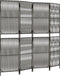 vidaXL - Kamerscherm - 4 - panelen - poly - rattan - grijs