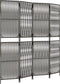 vidaXL - Kamerscherm - 4 - panelen - poly - rattan - grijs