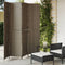 vidaXL - Kamerscherm - 4 - panelen - poly - rattan - grijs