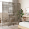 vidaXL - Kamerscherm - 4 - panelen - poly - rattan - grijs