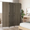 vidaXL - Kamerscherm - 4 - panelen - poly - rattan - grijs