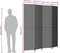 vidaXL - Kamerscherm - 4 - panelen - poly - rattan - grijs