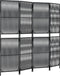 vidaXL - Kamerscherm - 4 - panelen - poly - rattan - zwart