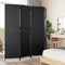 vidaXL - Kamerscherm - 4 - panelen - poly - rattan - zwart