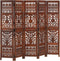 vidaXL - Kamerscherm - 5 - panelen - handgesneden - 200x165 - cm - mangohout - bruin
