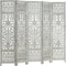 vidaXL - Kamerscherm - 5 - panelen - handgesneden - 200x165 - cm - mangohout - grijs
