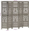 vidaXL - Kamerscherm - 5 - panelen - handgesneden - 200x165 - cm - mangohout - grijs