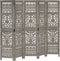 vidaXL - Kamerscherm - 5 - panelen - handgesneden - 200x165 - cm - mangohout - grijs