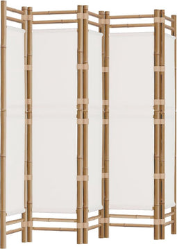 vidaXL - Kamerscherm - 5-panelen - inklapbaar - 200 - cm - bamboe - en - canvas
