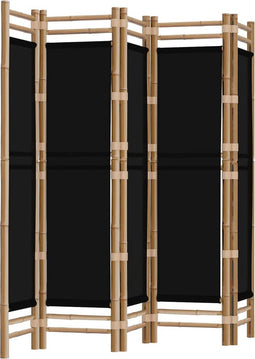 vidaXL - Kamerscherm - 5-panelen - inklapbaar - 200 - cm - bamboe - en - canvas