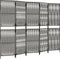 vidaXL - Kamerscherm - 5 - panelen - poly - rattan - grijs