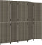 vidaXL - Kamerscherm - 5 - panelen - poly - rattan - grijs