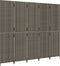 vidaXL - Kamerscherm - 5 - panelen - poly - rattan - grijs