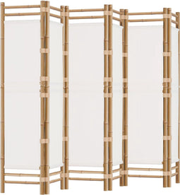 vidaXL - Kamerscherm - 6-panelen - inklapbaar - 240 - cm - bamboe - en - canvas