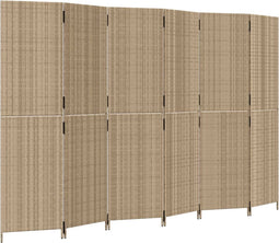 vidaXL - Kamerscherm - 6 - panelen - poly - rattan - beige