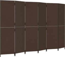 vidaXL - Kamerscherm - 6 - panelen - poly - rattan - bruin