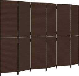 vidaXL - Kamerscherm - 6 - panelen - poly - rattan - bruin