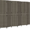 vidaXL - Kamerscherm - 6 - panelen - poly - rattan - grijs