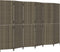 vidaXL - Kamerscherm - 6 - panelen - poly - rattan - grijs