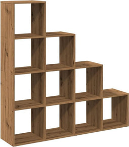 vidaXL - Kamerscherm - / - boekenkast - 131,5x29x131,5 - cm - hout - artisanaal - eik