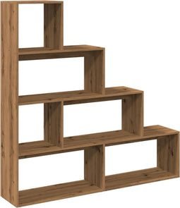 vidaXL - Kamerscherm - / - boekenkast - 143,5x29x143,5 - cm - hout - artisanaal - eik
