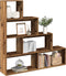 vidaXL - Kamerscherm - / - boekenkast - 143,5x29x143,5 - cm - hout - oud - hout