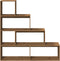 vidaXL - Kamerscherm - / - boekenkast - 143,5x29x143,5 - cm - hout - artisanaal - eik