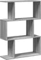 vidaXL - Kamerscherm - / - boekenkast - 3-laags - 70x24x97 - cm - hout - grijs - sonoma