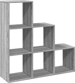 vidaXL - Kamerscherm - / - boekenkast - 3-laags - 99x29x99 - cm - hout - grijs - sonoma