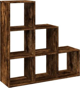 vidaXL - Kamerscherm - / - boekenkast - 3-laags - 99x29x99 - cm - hout - gerookt - eiken