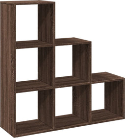 vidaXL - Kamerscherm - / - boekenkast - 3-laags - 99x29x99 - cm - hout - bruin - eiken