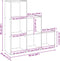 vidaXL - Kamerscherm - / - boekenkast - 3-laags - 99x29x99 - cm - hout - betongrijs