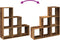 vidaXL - Kamerscherm - / - boekenkast - 3-laags - 99x29x99 - cm - hout - oud - houtkleur